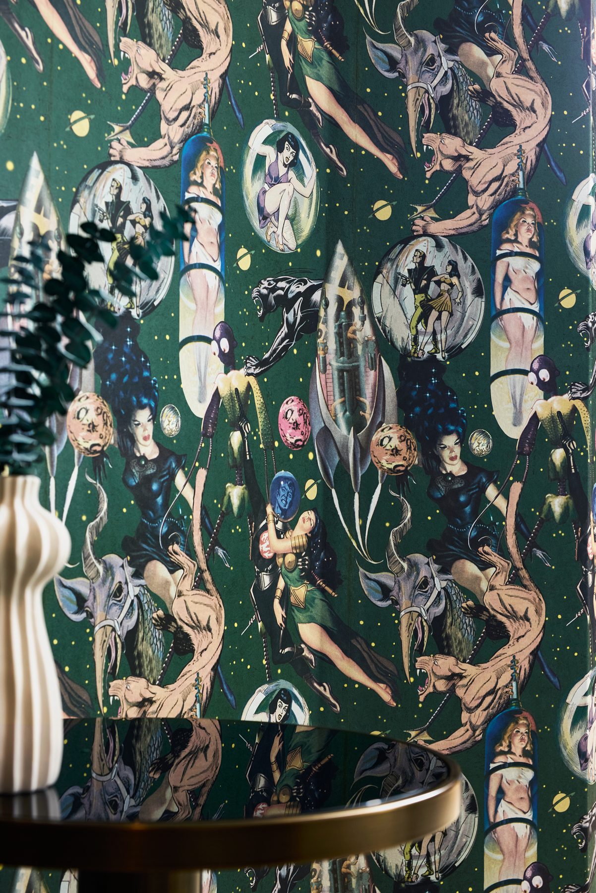 Botanical wallpaper detail